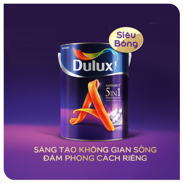 Sơn Dulux Ambiance 5in1 Superflexx Pearl Glow-66AB (Dòng sơn trong nhà, siêu bóng, màu pha, 15 lít)