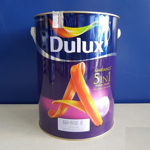 Sơn Dulux Ambiance 5in1 Pearl Glow-66A (Dòng sơn trong nhà, bóng mờ, màu pha, 15 lít) 