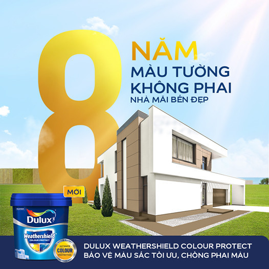Sơn Dulux Weathershield Colour Protect E015 (Dòng sơn ngoại thất, bề mặt mờ, màu pha, 5 lít)
