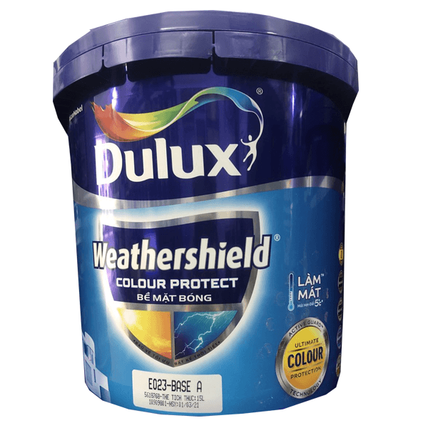 Sơn Dulux Weathershield Colour Protect E023 (Dòng sơn ngoại thất, bề mặt bóng, màu pha, 1 lít)