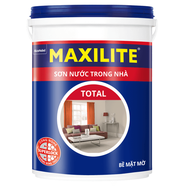 Sơn Maxilite Total 30C (Dòng sơn nội thất, bề mặt mờ, màu pha, 18 lít)