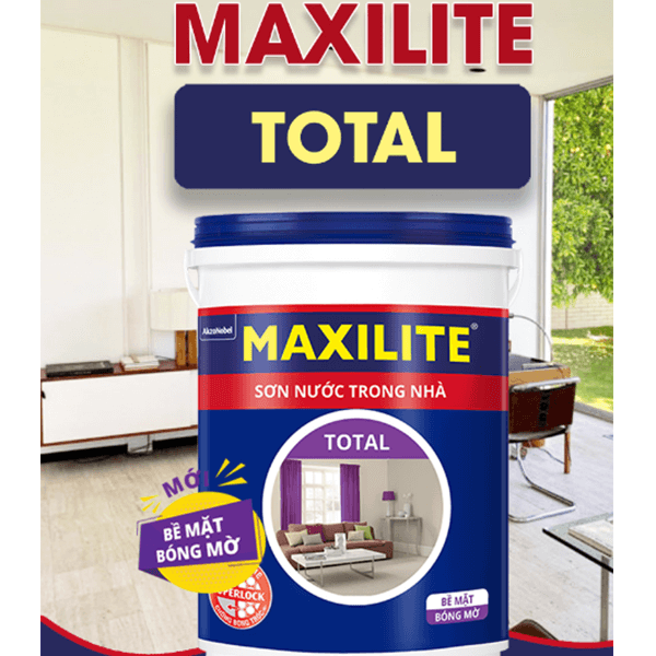 Sơn Maxilite Total 30CB (Dòng sơn nội thất, bề mặt bóng mờ, màu pha, 18 lít)