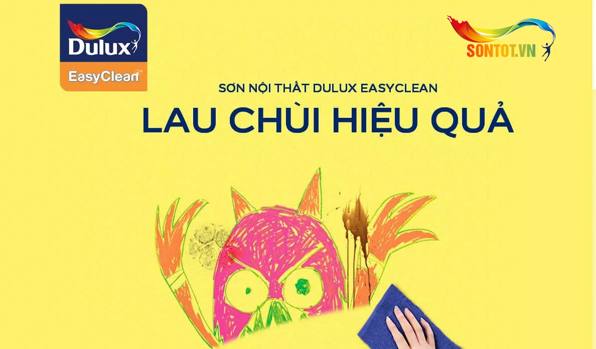 Dulux Easyclean lau chùi vượt trội kháng Virus bề mặt mờ 99AB