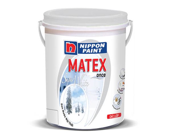 Sơn Nippon Matex Supre White (dòng sơn nội thất, sơn siêu trắng, 4,8 Kg) 