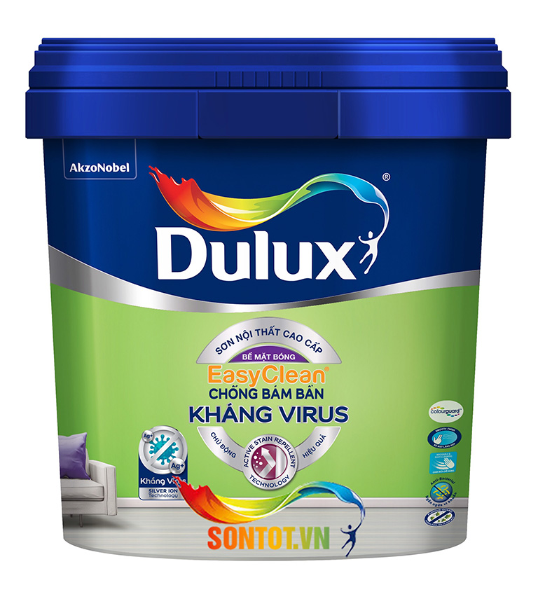 Sơn nội thất Dulux EasyClean Chống Bám Bẩn Kháng Virus - Bóng E017B