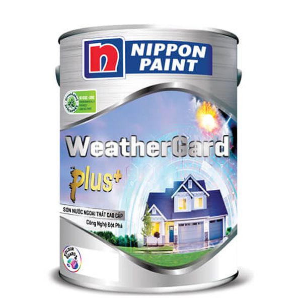 Sơn Nippon Weathergard Plus+ (Dòng sơn phù ngoài nhà, siêu bóng, màu trắng, 5 lít) 