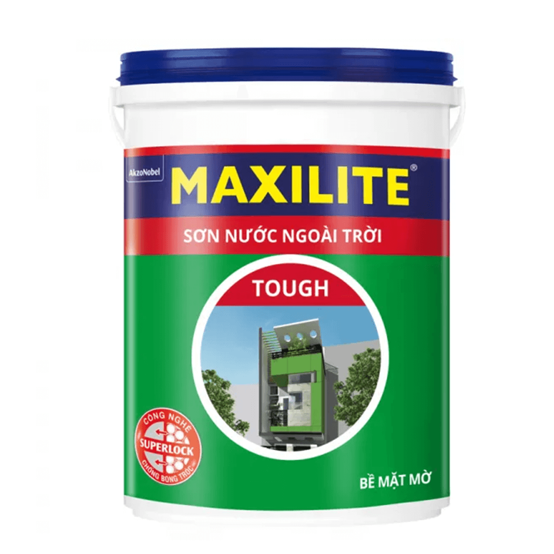 Sơn Maxilite Tough 28C (Dòng sơn ngoại thất, bề mặt mờ, màu trắng, 5 lít)