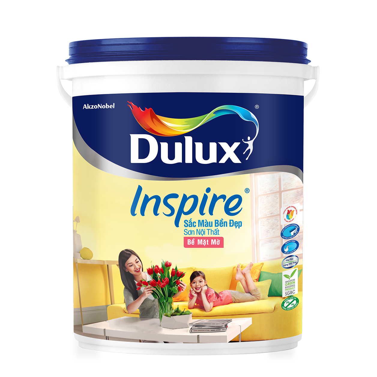 Dulux Inspire Nội Thất Sắc Màu Bền Đẹp Bề Mặt Mờ 18l